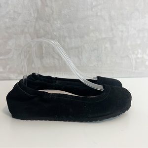 Birkenstock Celina Flat Suede Black Size 37 US 6-6.5 Womens Slip On Comfort Shoe